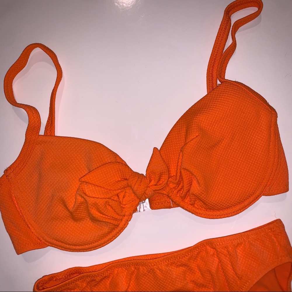 NWT 90s Vintage Orange Bow Underwire Bikini Set - Picture 3 of 9